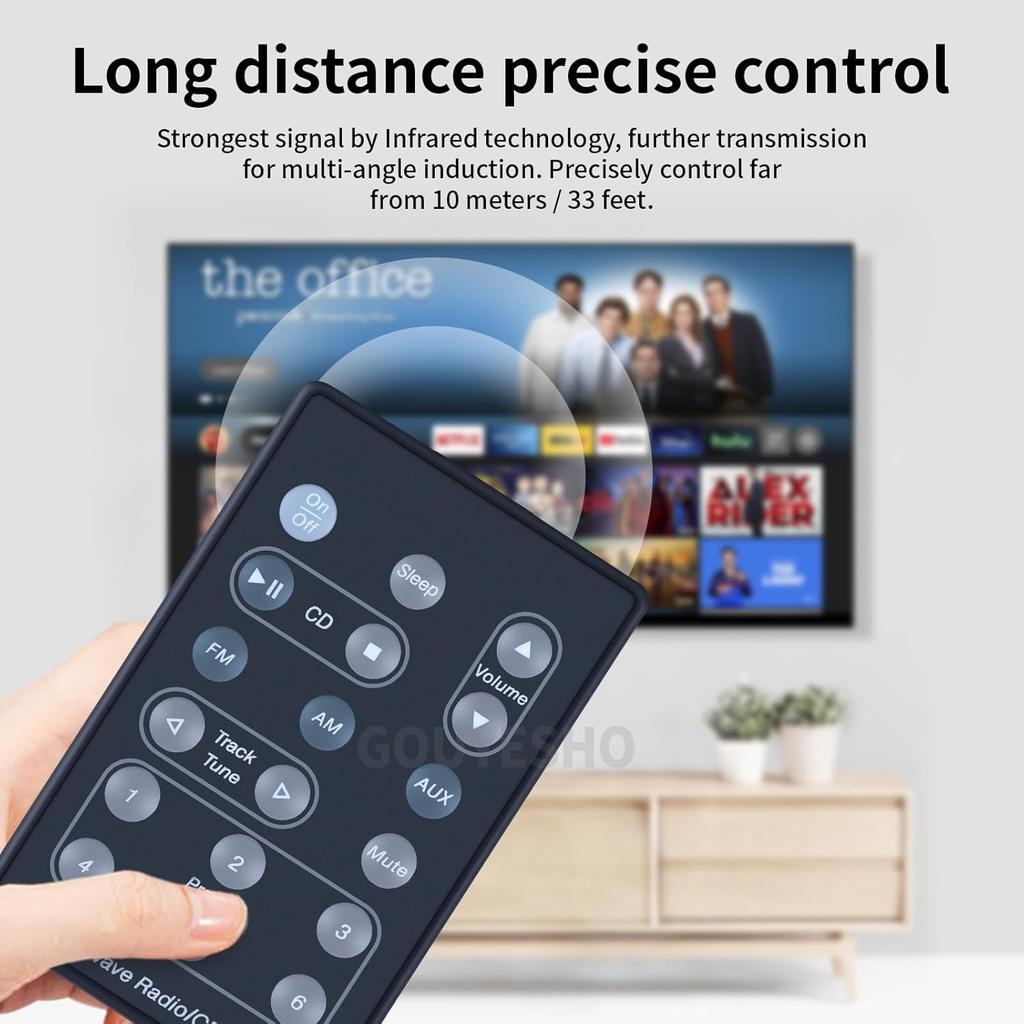 Replacement Remote Control Fit for Bose A5 Wave Radio/CD Player AWRC-1P AWRC-P1 AWRC-1W AWRC-1G AWRC1P 193334-B10 193334-B02