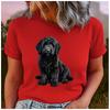 Cotton  Cute Black Curly Goldendoodle Puppy Graphic T Shirt Women Casual Pet Dog Print Short Sleeve Tee Gift For Dog Lovers
