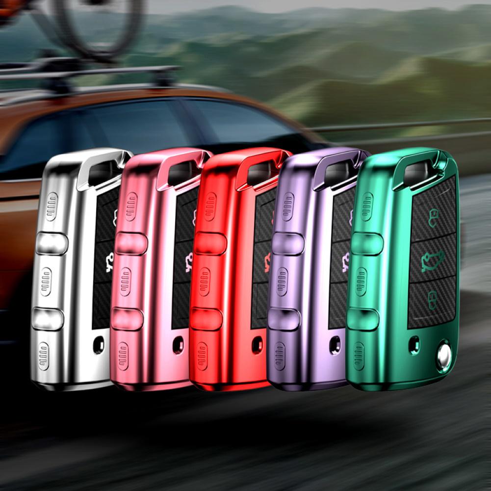 Protection Cover Shell Car Auto Car Key Fob Soft TPU Protection Cover Shell Case for VW Golf ...