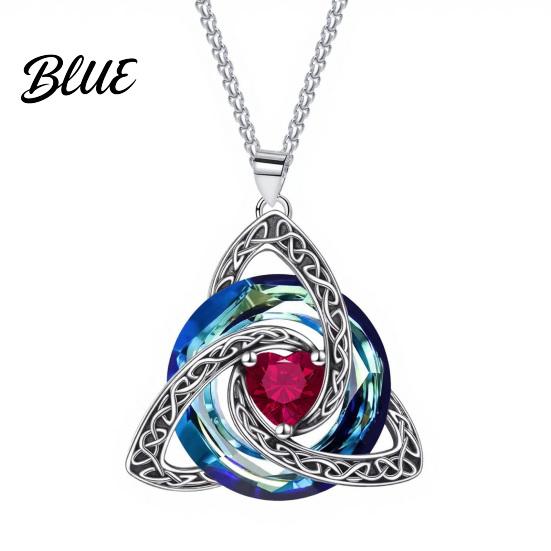 Modisches Accessoire für sie Keltisches Knoten-Geburtsstein-Halskette Damen Zirkonia-Anhänger Halskette Ewige Erinnerung Schmuck Irischer Schmuck Geschenk July gray