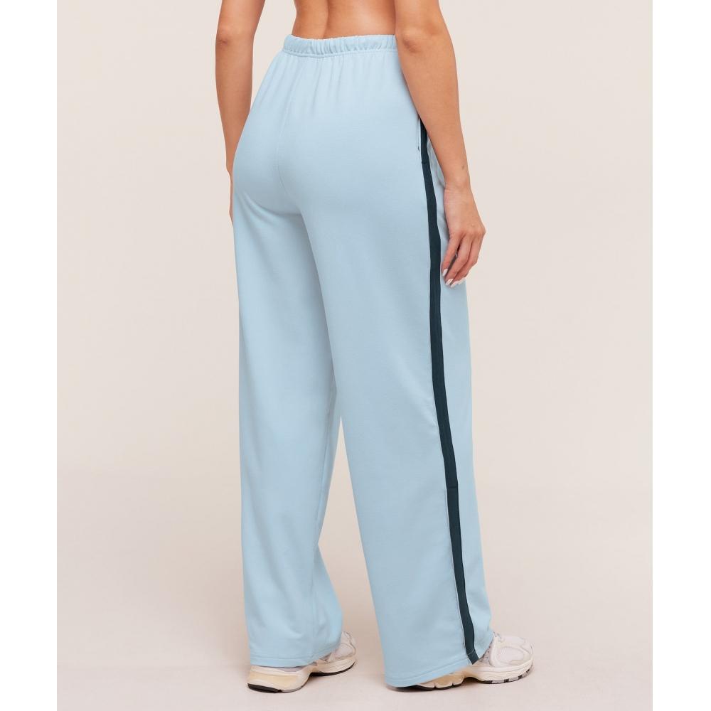 Gymshark Retro Stripe Snap Pant Smoke Blue Deep Petrol Blue B2c5y Udyh