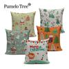 Love & Life Christmas Decorative Pillow Cover Merry Christmas Decor Cushion Covers Linen 45X45CM Noel Pillows Cases Almofadas