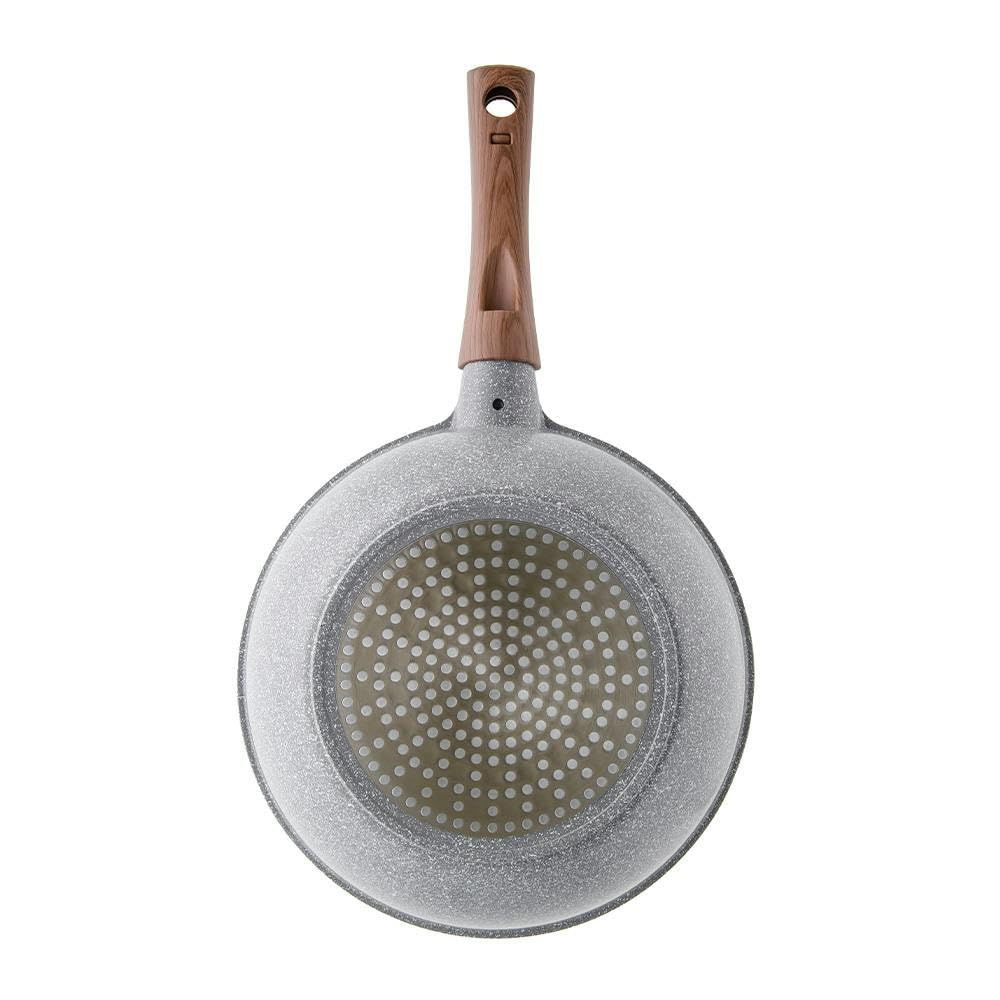 CAINZ IH-Compatible Stone Marble Frying Pan, 22cm Deep