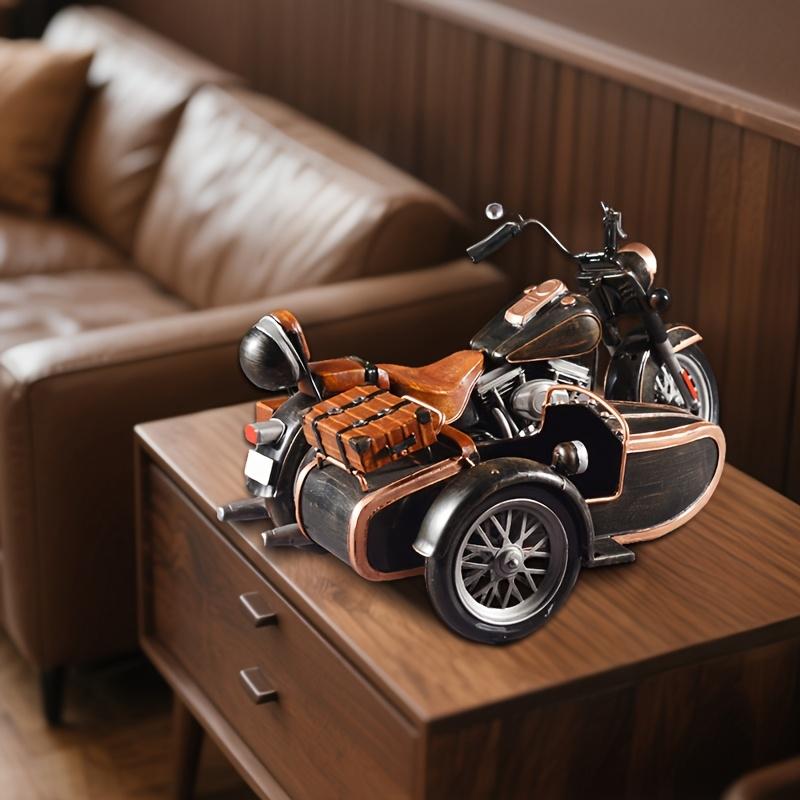 1 Stück 40 cm/15,75 Zoll Vintage Eisenmotorrad mit Beiwagen Dekoration, Retro Metall Wandkunst für Zuhause, Bar, Geschäftssammlung, Langlebige Eisenkonstruktion,