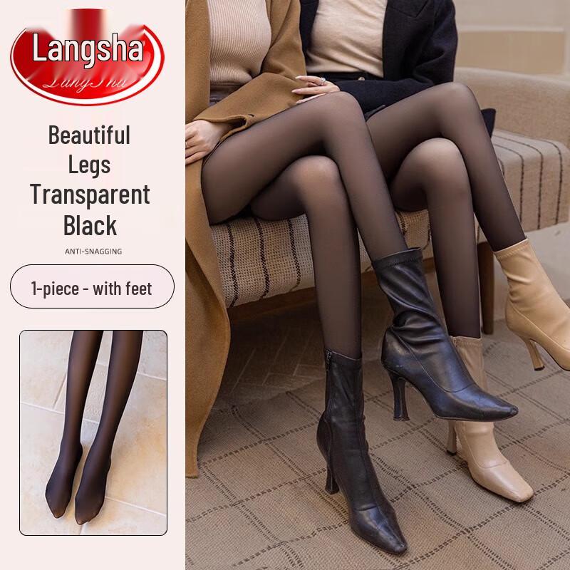 

Женские зимние леггинсы Langsha из искусственного полупрозрачного флиса One Size