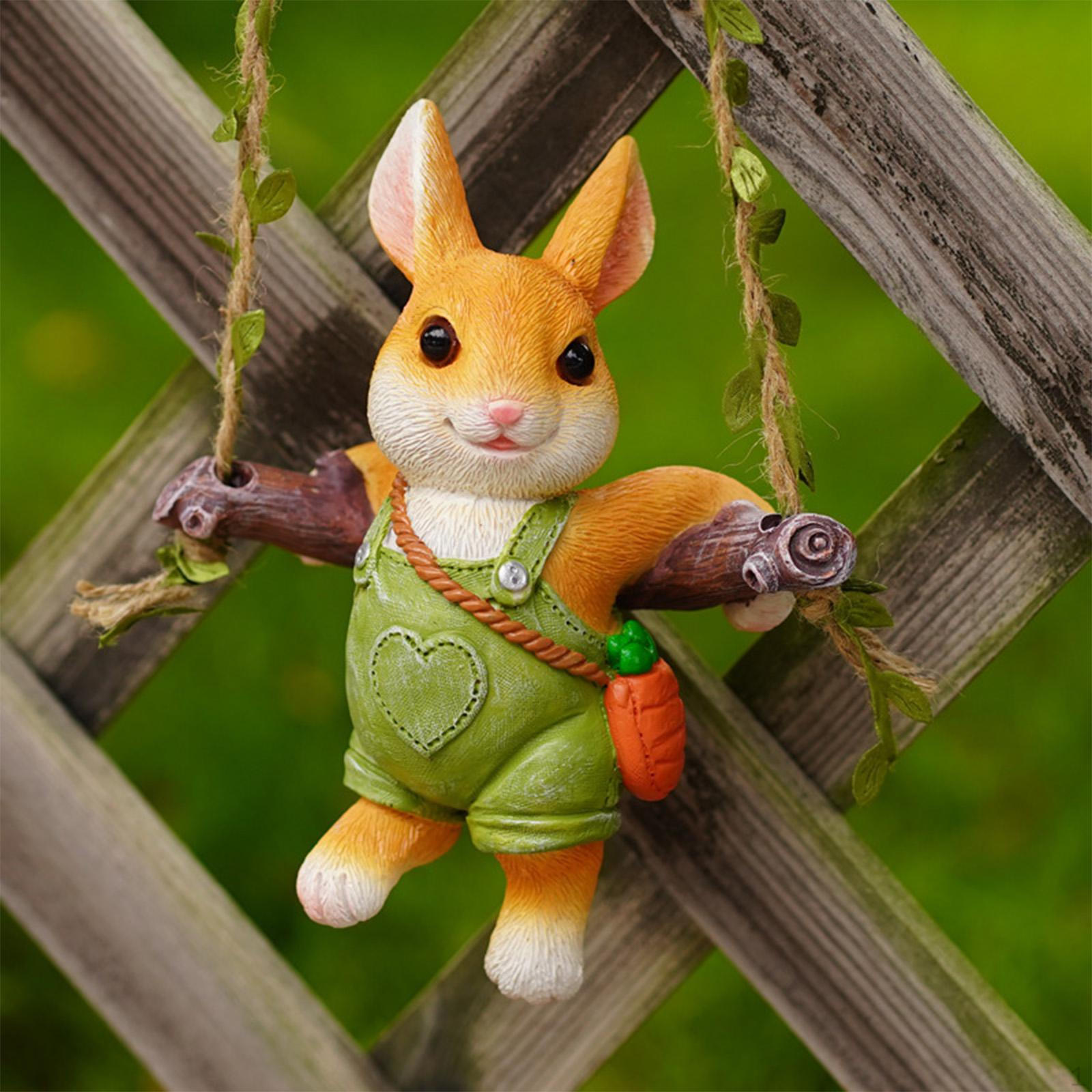 

Статуя кролика для садового животного, украшение в виде кролика, декоративная подвеска для улицы Playful Male Rabbit