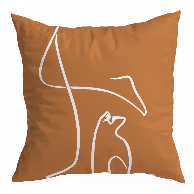 Abstrakt geometrisk linjetryckt mönster kuddöverdrag för hem vardagsrum soffdekoration örngott