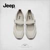 Jeep Damen Mary Jane Schuhe, Flache Schuhe mit niedrigem Schaft, Bequeme weiche Sohle, Klettverschluss zum Hineinschlüpfen Damen Schuhe
