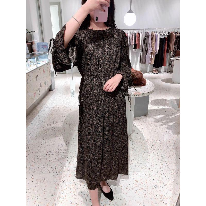 

AP Special Offer Feedback Japanese Style Magazine Style White Dress S family Black Print Dress S