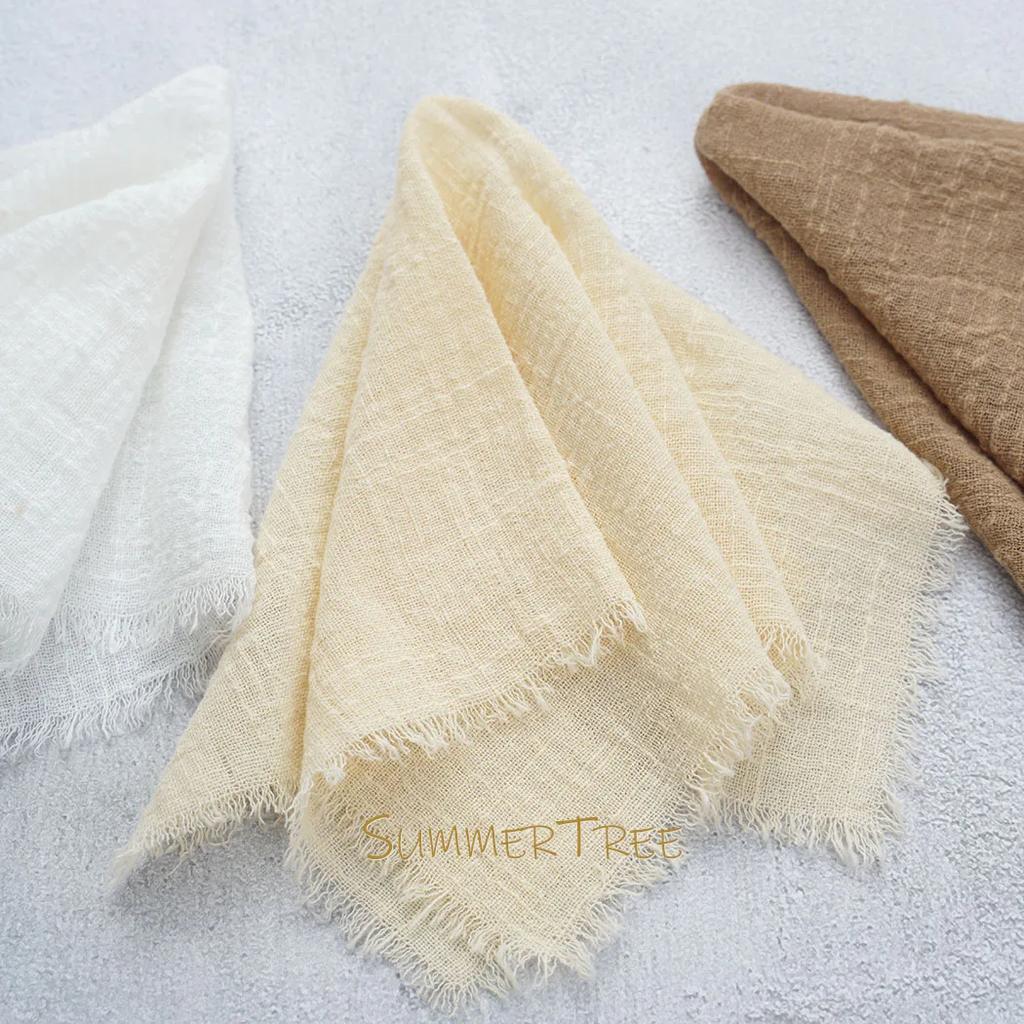 10pcs 32x32cm Cloth Napkins Pure Cotton Gauze Soft Napkin Handkerchief Vintage Banquet Garden Party Wedding Table Decoration