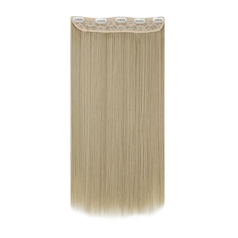 MISS WIG Synthetic 5 Clips In Hair Extensions Long Straight Natural Golden Brown Or Dark Clip In Hair Extensions For Women Daily Hair