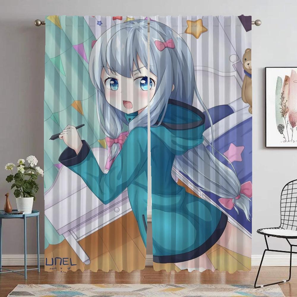 Eromanga Sensei Kitchen Curtains for Camera Elegant Room Curtains 2 Pieces Blackout Curtain Shades Halloween Decoration Living