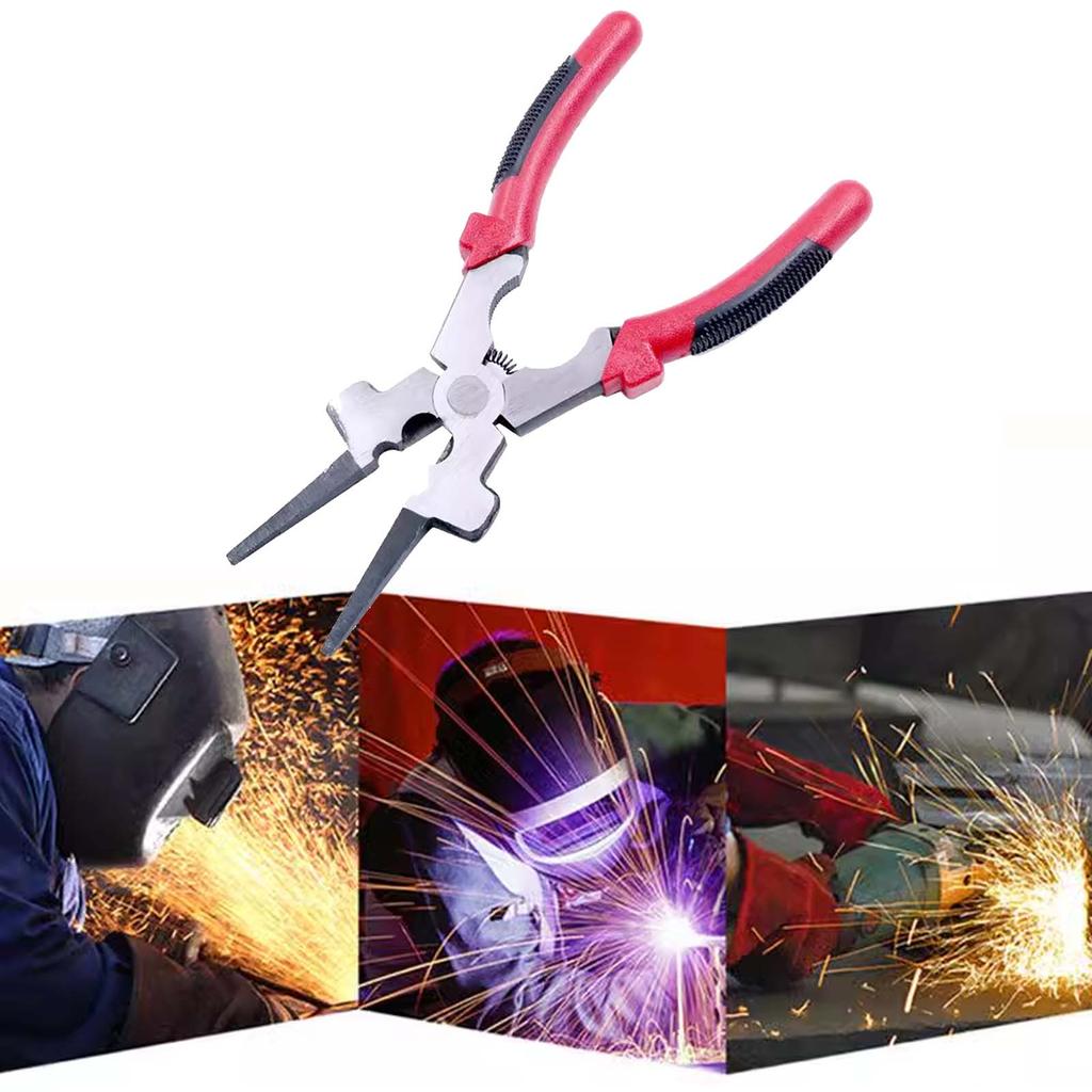 8 Inch Electric Argon Arc Welding Auxiliary Protective Pliers, Carbon Steel Gas Welding Long Nose Clamping Pliers