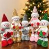 Stretchable Christmas Standing Snowman Sequined Telescoping Snowman Figurine  Gifts Giving