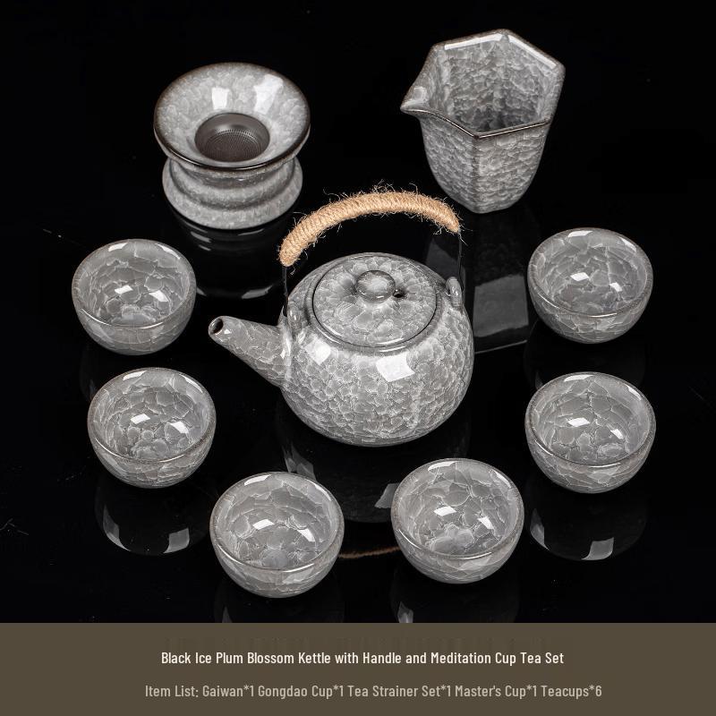Ice Crystal Crackle Ceramic Kung Fu Tea Set