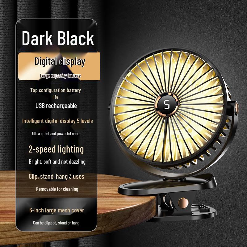 Mini USB Rechargeable Clip-On Desktop Fan for Dorms and Home