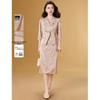 Completo gonna con giacca jacquard floreale e revers a tacca Meilanni