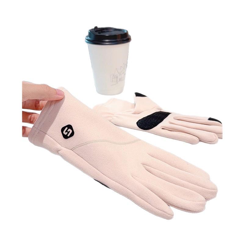 

Velvet Warm Women s Windproof Winter Gloves – Non-Slip, Touchscreen, High Elasticity, Full Finger for Driving and Riding. бежевий