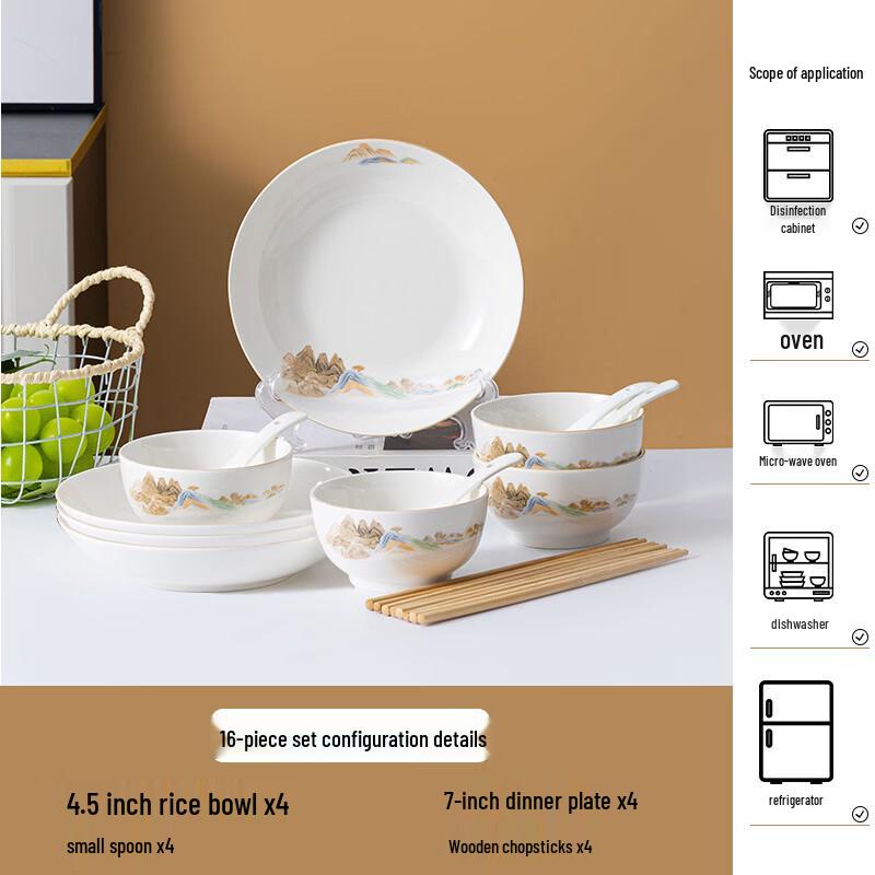 

Scenic Landscape Enamel Dinnerware Set