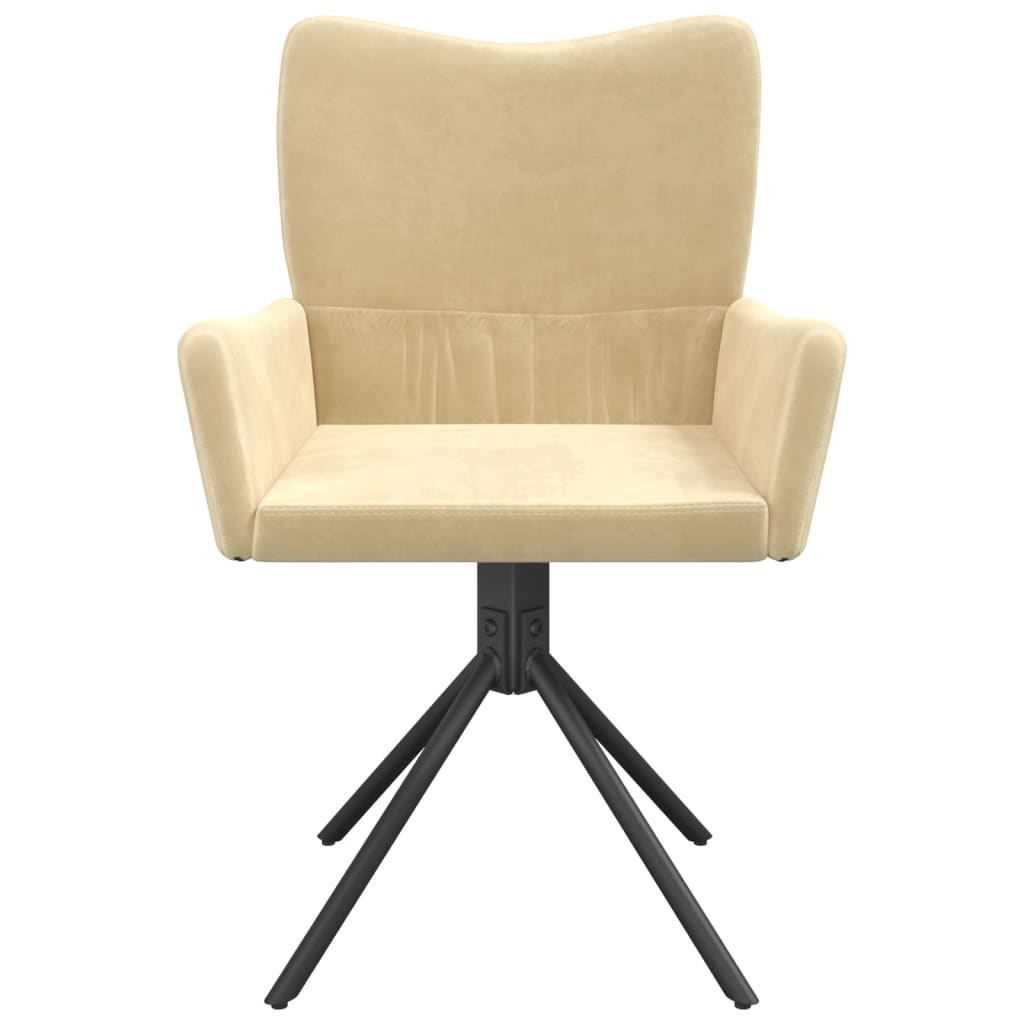 Dining Chairs 2 Pcs Swivel Cream Velvet