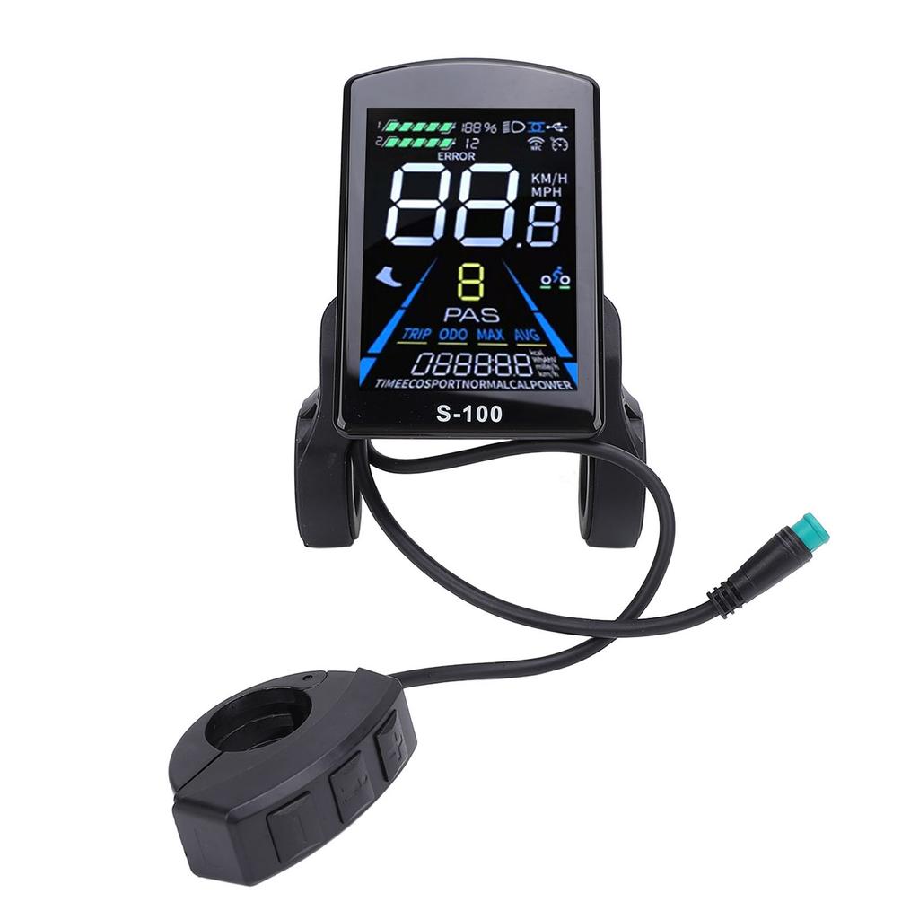 Electric Bike LCD Display 24V 36V 48V 60V 72V Universal 5 Pin Water Resistant Connector S100 Panel