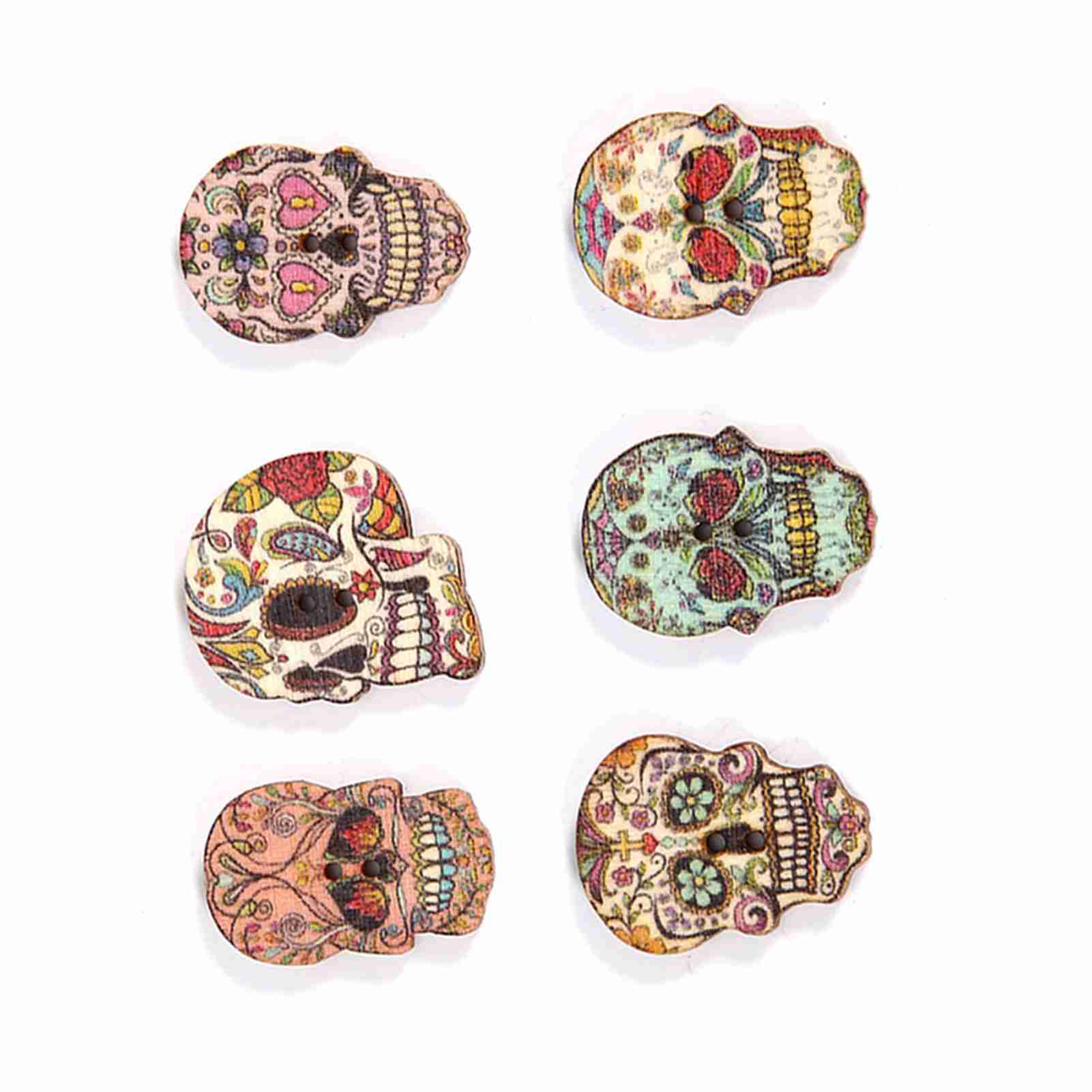 

50шт деревянные пуговицы с черепом DIY ремесла швейные принадлежности аксессуары для украшения одежды (Тип А)