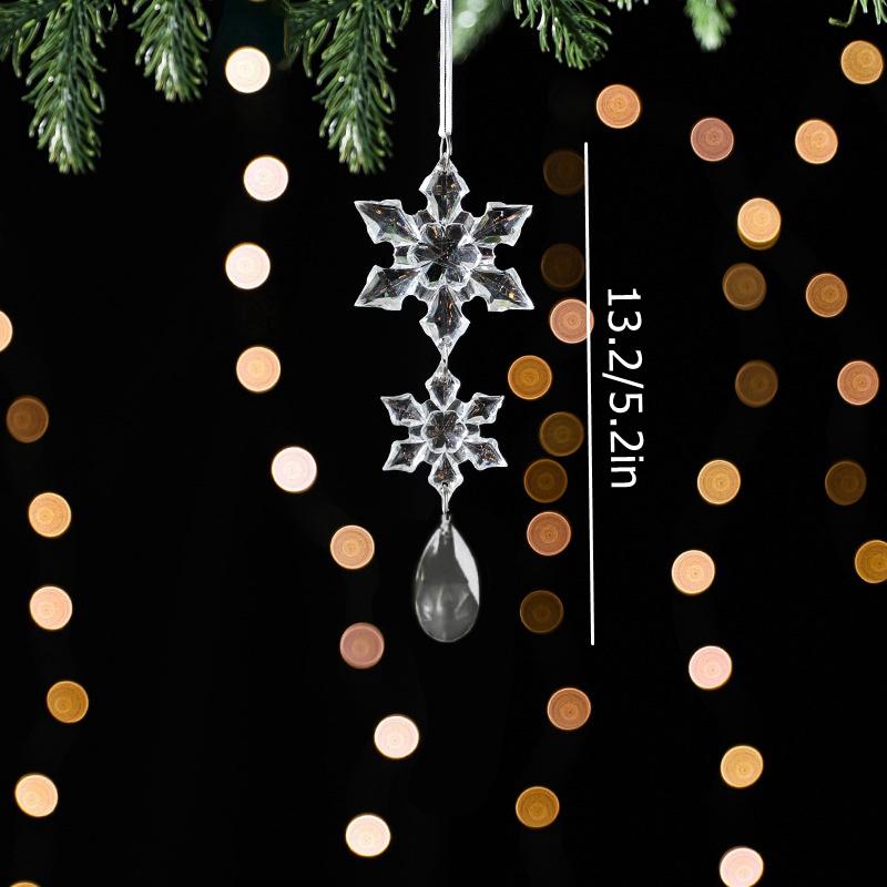 Christmas Pendants Acrylic Sequin Snowflakes Christmas Tree Ornaments Hanging Decoration Xmas New Year Atmosphere Supplies
