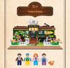 Retro Coffee Machine & Grinder Building Blocks Set - Toy Gift