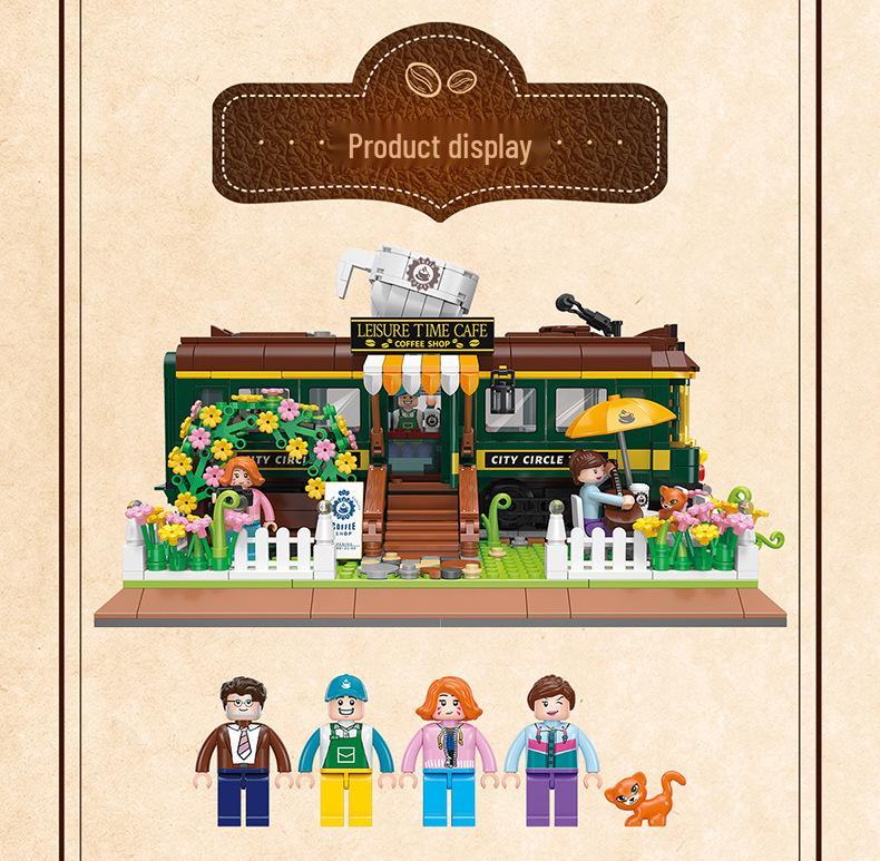 Retro Coffee Machine & Grinder Building Blocks Set - Toy Gift