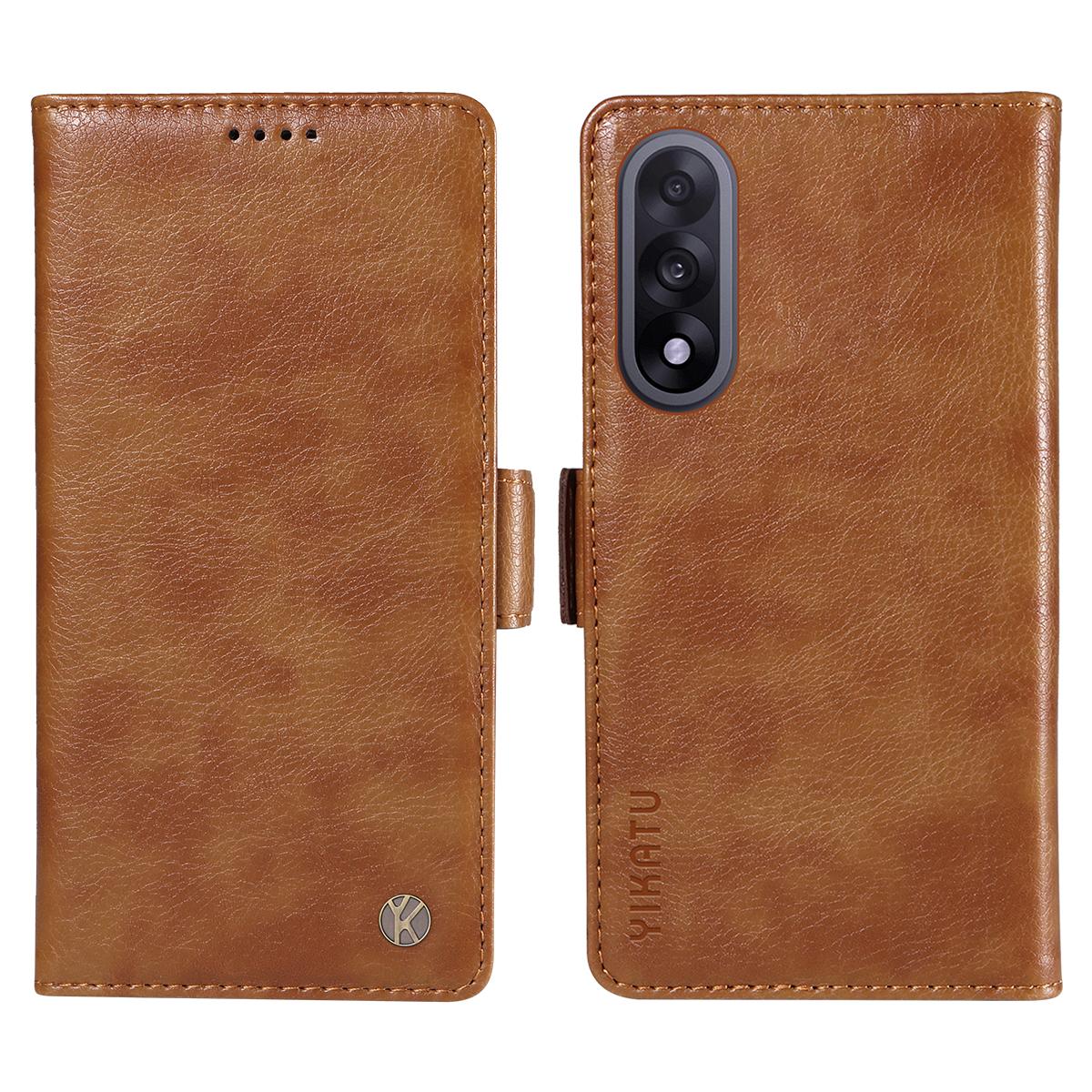 

For OnePlus Nord 5 5G/OnePlus Ace 5 Ultra 5G Case YIKATU YK-007 Litchi Texture PU Leather Wallet Phone Cover Brown