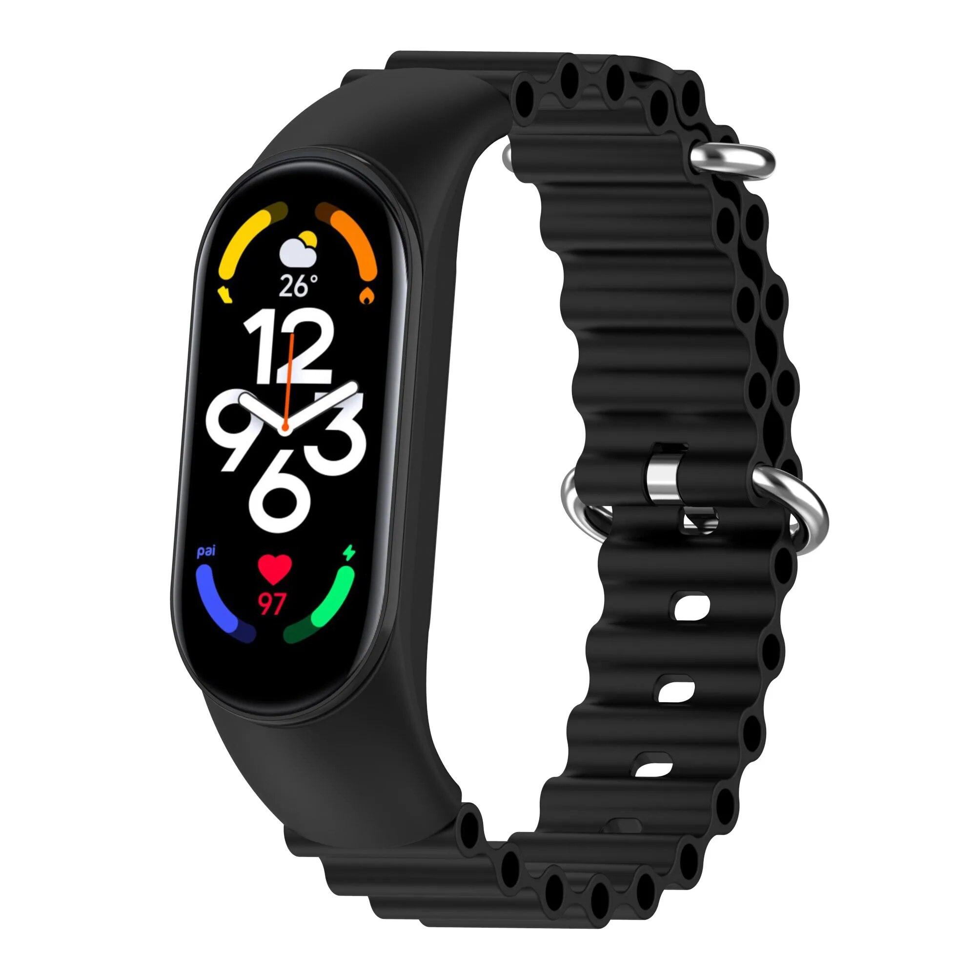 

Ремінець для Xiaomi Mi Band 7 6 5 4 3 Smart Bracelet Sport Wrist Replacement М’який силіконовий ремінець Ocean для Mi band 5 7 8 Wristband Mi band 7