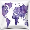 Purple Geometric Flower Text Printing Series Pattern Pillowcase Square Pillowcase Home Office Decoration Pillowcase
