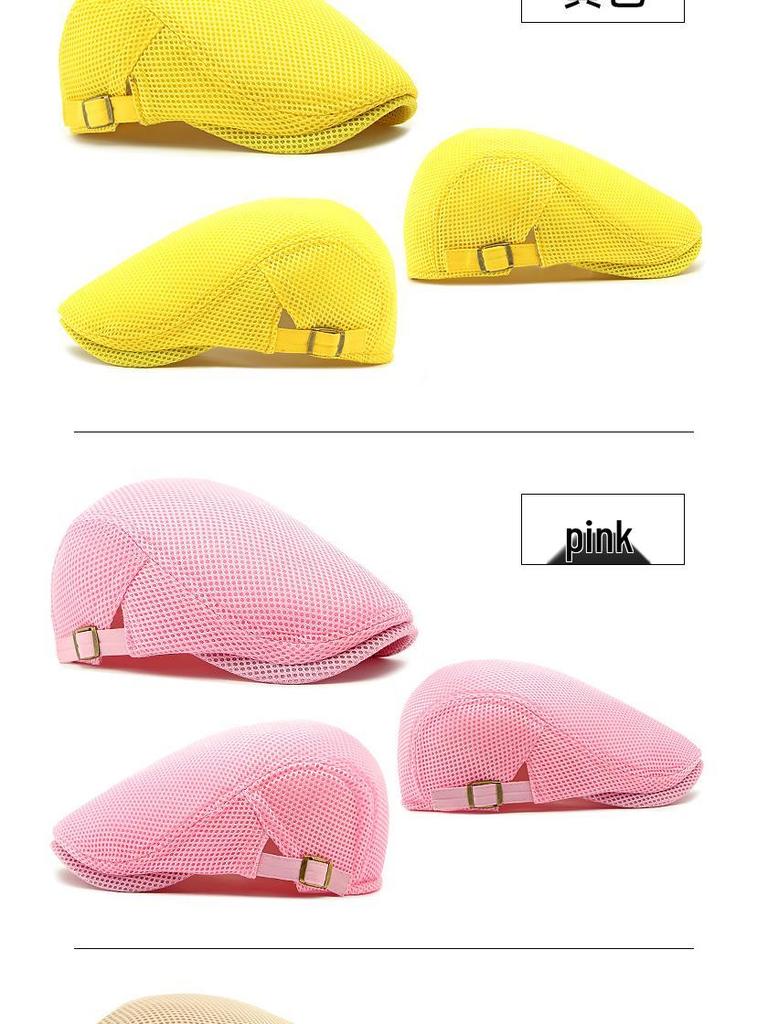 Boina de Malla Fina de Verano: Gorra de Visera de Pato Transpirable para Hombre y Mujer - Boina Retro de Estilo Coreano para el Sol