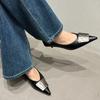 New Brand Fashion Luxury Metal Pointed Toe Fine Heeled Shallow Mouth Women's Shoes Sexy Banquet Dress Wedding High Heels Female