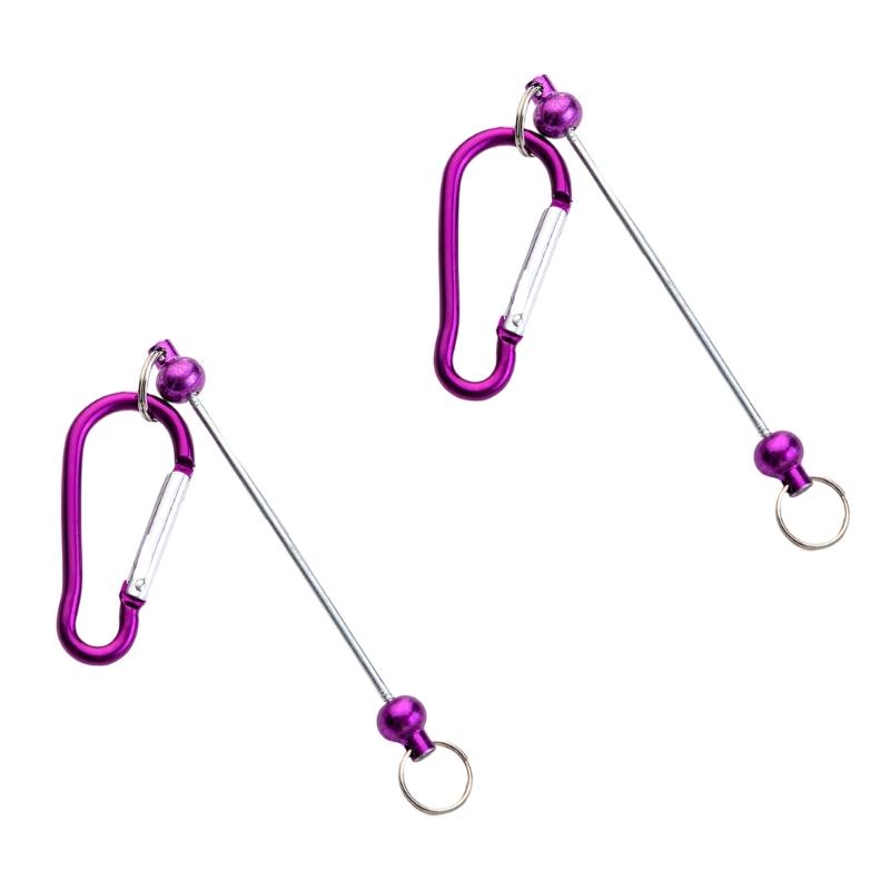 

2pcs Unique Beaded Carabiner Hook Personalized Metal Hanger Keychain Accessories Backpack and Keychain Decorations фіолетовий