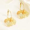 New light luxury high-end golden flower earrings fashion personality niche earrings sweet temperament ear jewelry
