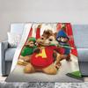 A-Alvin and the Chipmunks Knitted Blanket Coral Fleece Plush Movie Warm Throw Blanket for Bedroom Sofa Bedspread