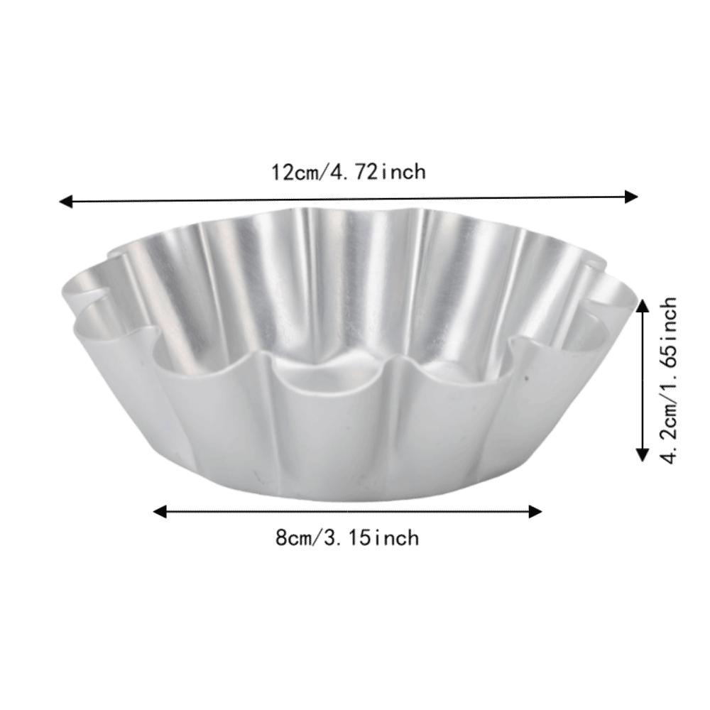 12PCS Aluminum Alloy Flower Pudding Mold Fluted Wave Edge Jelly Mold Baking Mold  Pudding Cake Bread