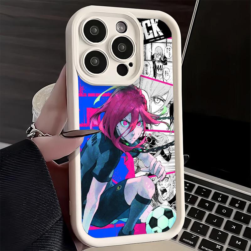 

Phone Case for iPhone 17 Air 16E 15 16 Pro Max Blue L-Lock Chigiri Hyoma Cover 14 Plus 13 12 Mini Soft Shell Silicone Fundas iPhone 13