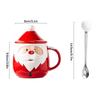 Xmas Coffee Cup Red 450ML Versatile Cute Ceramic Mug for Home Travel Holiday Gift