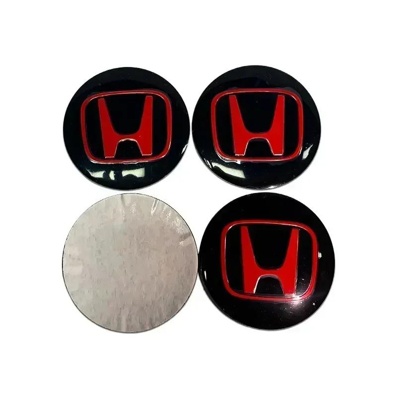 For Honda Civic City Accord Odyssey CRV Hrv Jazz CBR VTX 60MM Car Wheel Center Hub Cap Badge Logo Emblem Decals Tire Stickers RF6