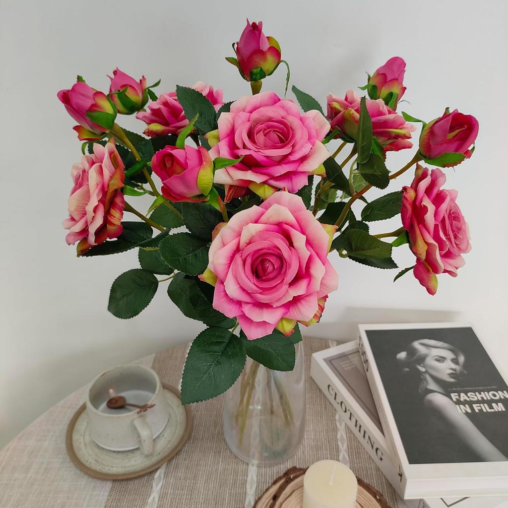 1/3PCS Artificial Flowers Big Silk Roses Home Room Vase Outdoor Garden Wedding Bridal Bouquet Table Decoration Diy Gift Festival