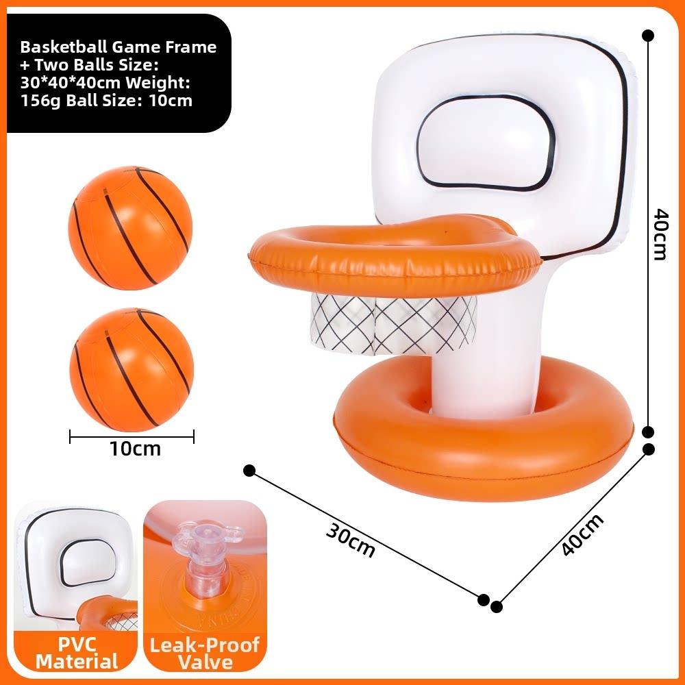 Inflatable Floating Basketball Hoop Swimming Pool Game Toys Thick PVC Water Play Set for Kids Adults Summer Beach Party Outdoor