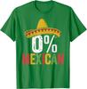 0 Percent Mexican Funny Sombrero Cinco De Mayo Graphic Print Cotton T-Shirt Men Casual