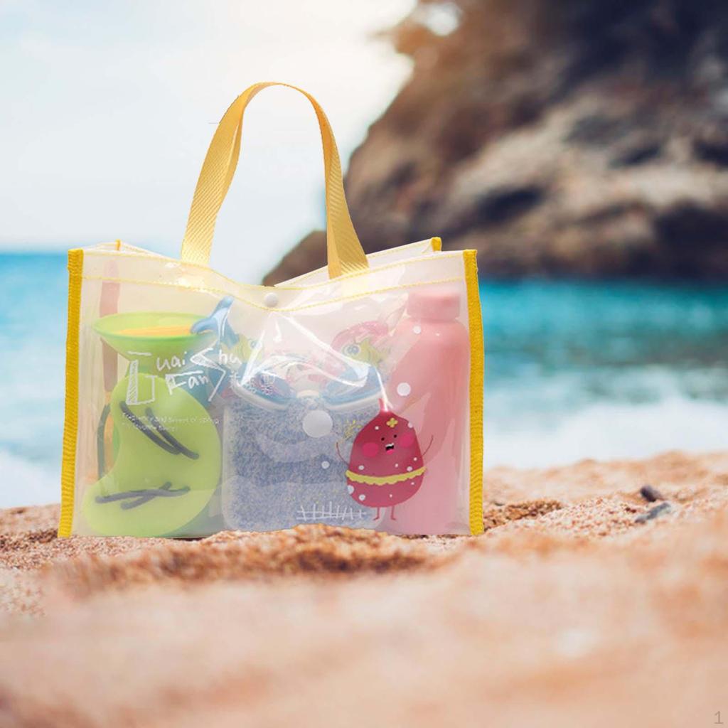 Beach Tote Bag, Clear Waterproof Bag Lightweight Travel Duffle Sand Toys Organizer for Boating