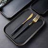 Japanese Frosted Square Plate, Black Crystal Ceramic Rectangular Plate, Creative Western Restaurant Sushi Plate, Home Dish Plate, Steak Plate