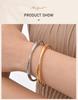 Bracelet jonc minimaliste à ouverture pour femme, Manchette en acier inoxydable pour poignet, Bracelets empilables, Bijoux lisses très polis