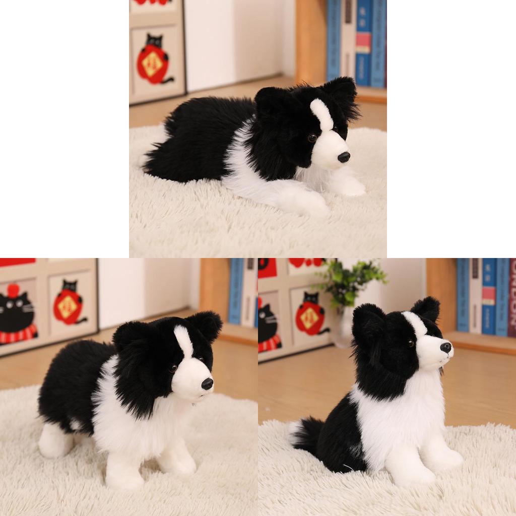 Großer Plüsch Border Collie Hundespielzeug mit PP-Baumwollfüllung für Kinder, Geschenk und Komfort