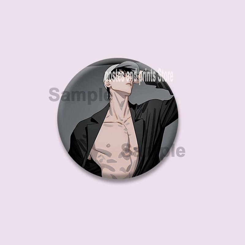 Manhwa BL Coreano Spilla a Moneta Cartone Animato Spille di Plastica Cartone Animato Mo Guan Shan He Tian Spilla Gioielli Regalo Zaino Cappello Accessori per Risvolto