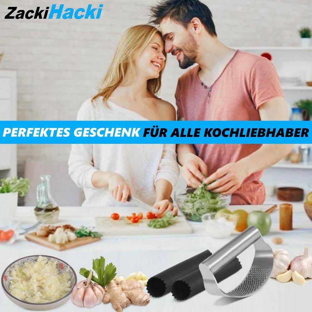 ZackiHacki Garlic Press Stainless Steel Garlic Cutter Ginger Garlic Crusher